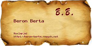 Beron Berta névjegykártya